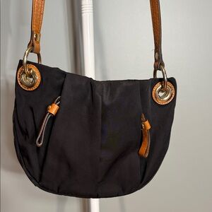 Vince Camuto Black and Brown Shoulder Bag